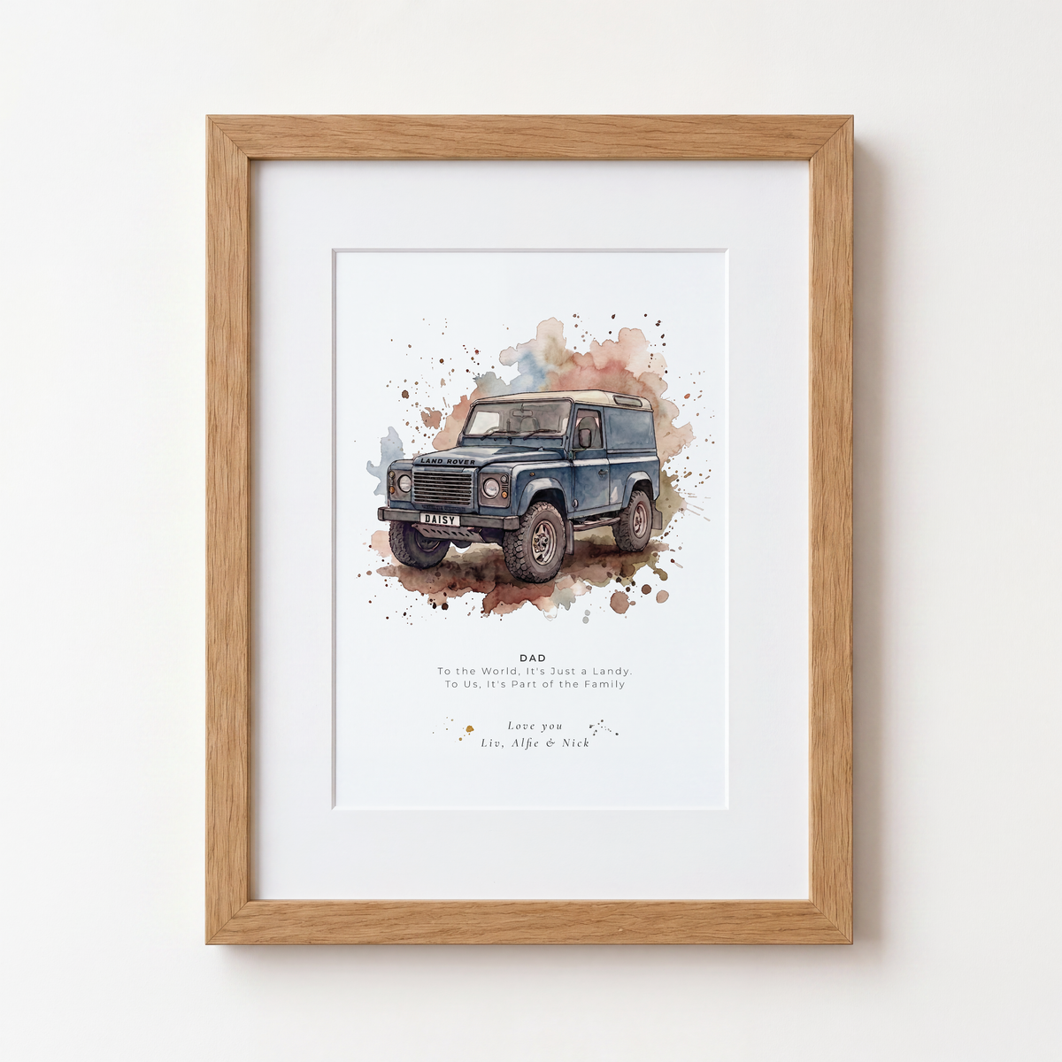 Personalised Land Rover Defender Hard Top Gift Print