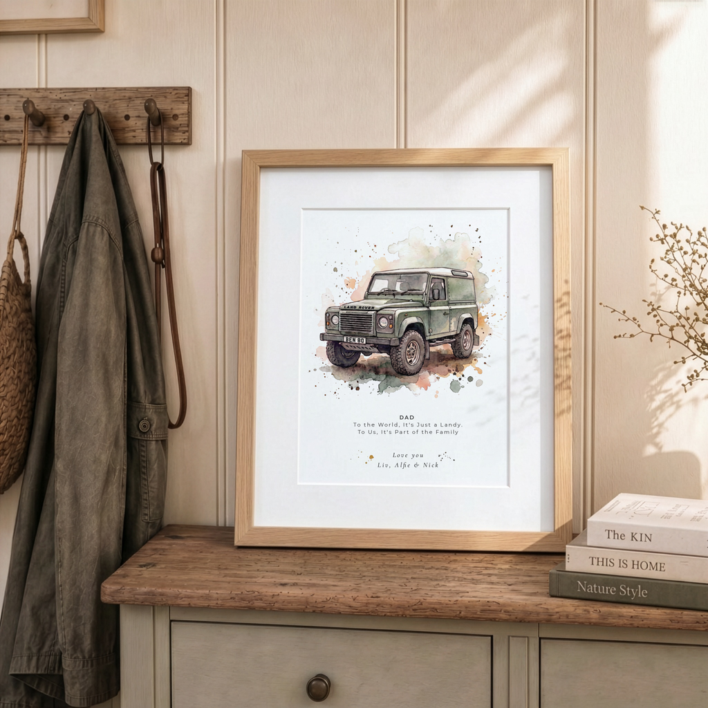 Personalised Land Rover Defender Hard Top Gift Print