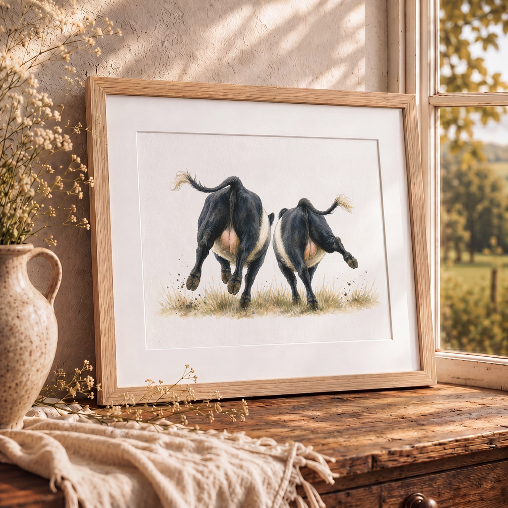Personalised Belted Galloway Cow Print