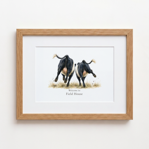 Personalised Belted Galloway Cow Print