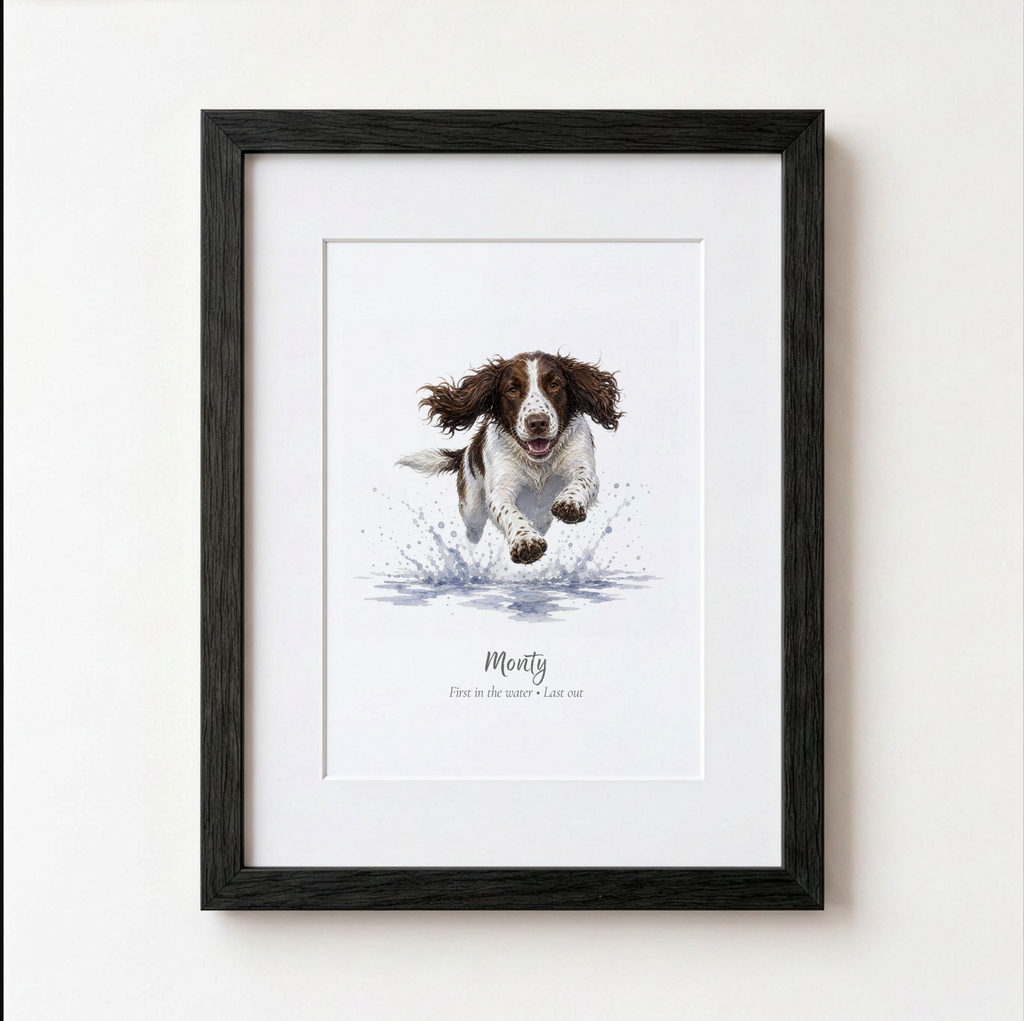 Personalised Springer Spaniel Watercolour Print – Country Dog Gift