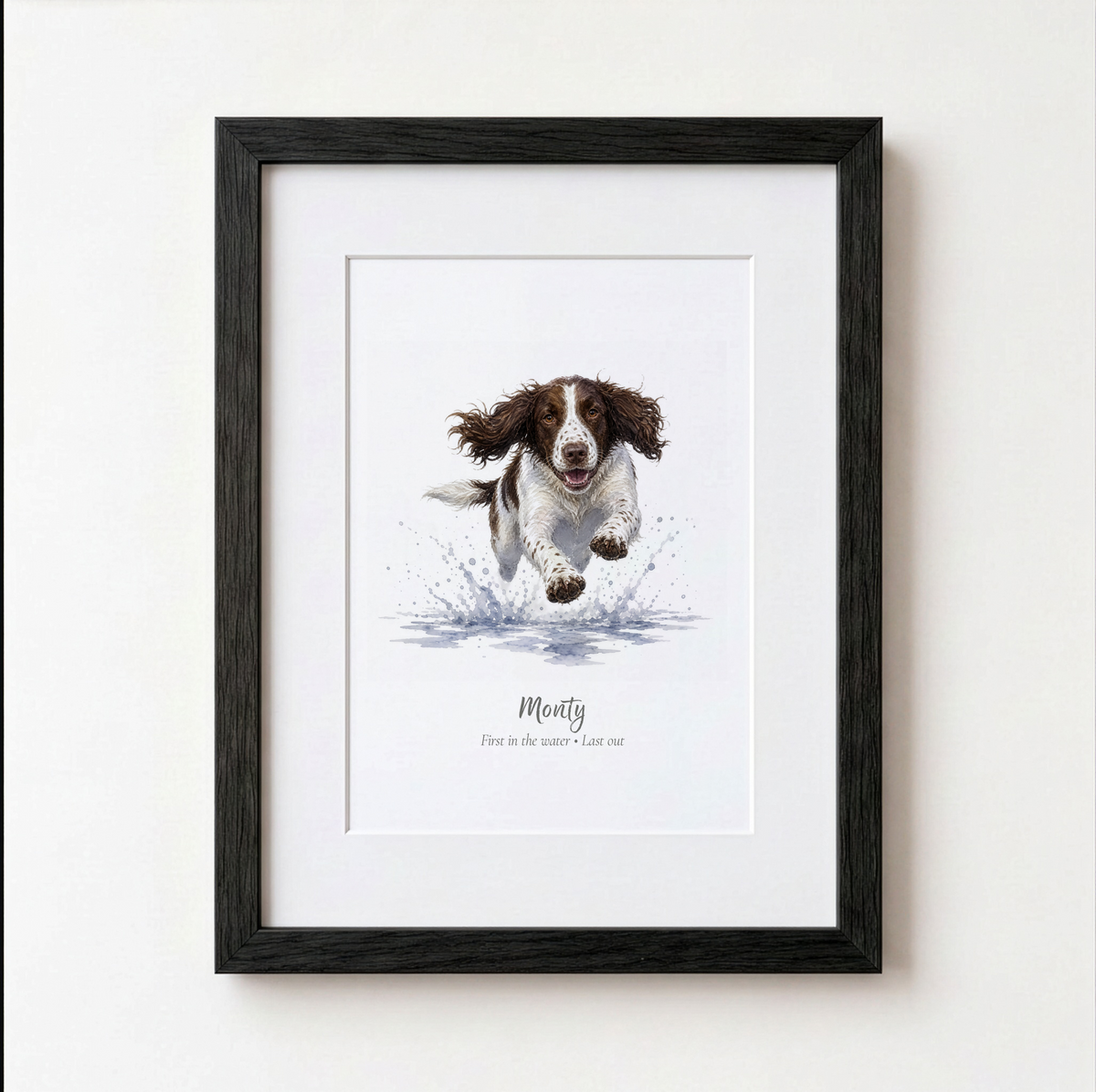 Personalised Springer Spaniel Watercolour Print – Country Dog Gift