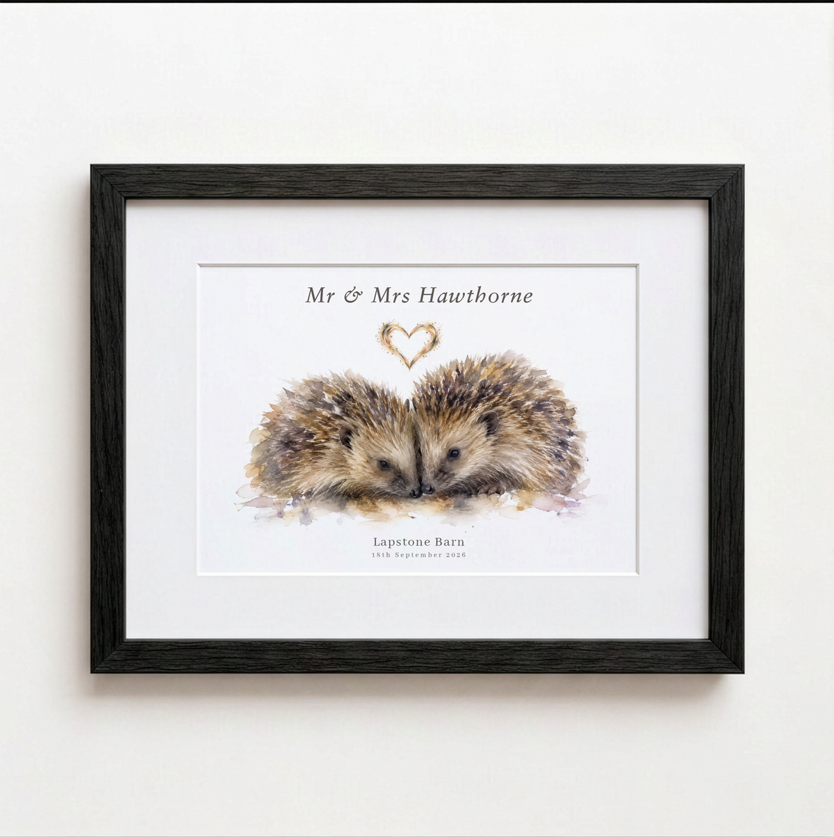Personalised Hedgehog Couple Wedding Print