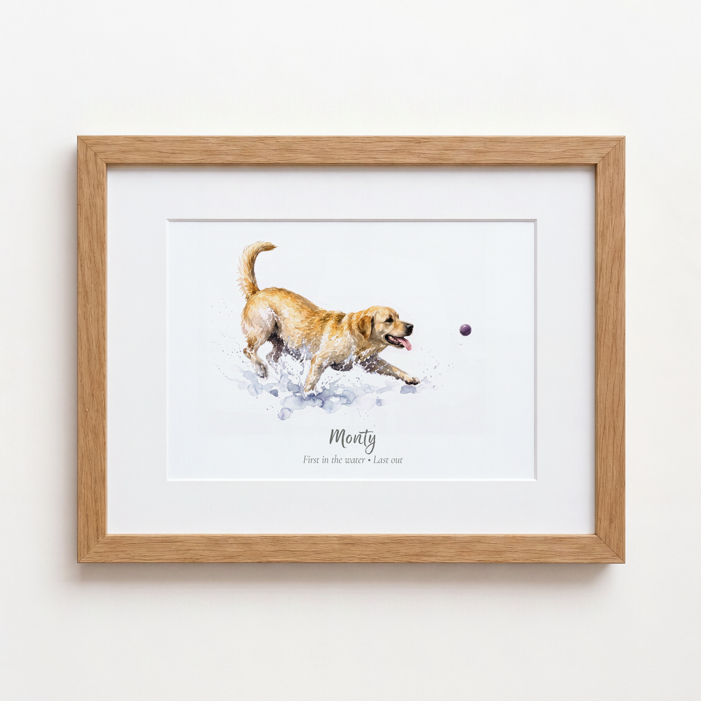 Personalised Golden Labrador Print