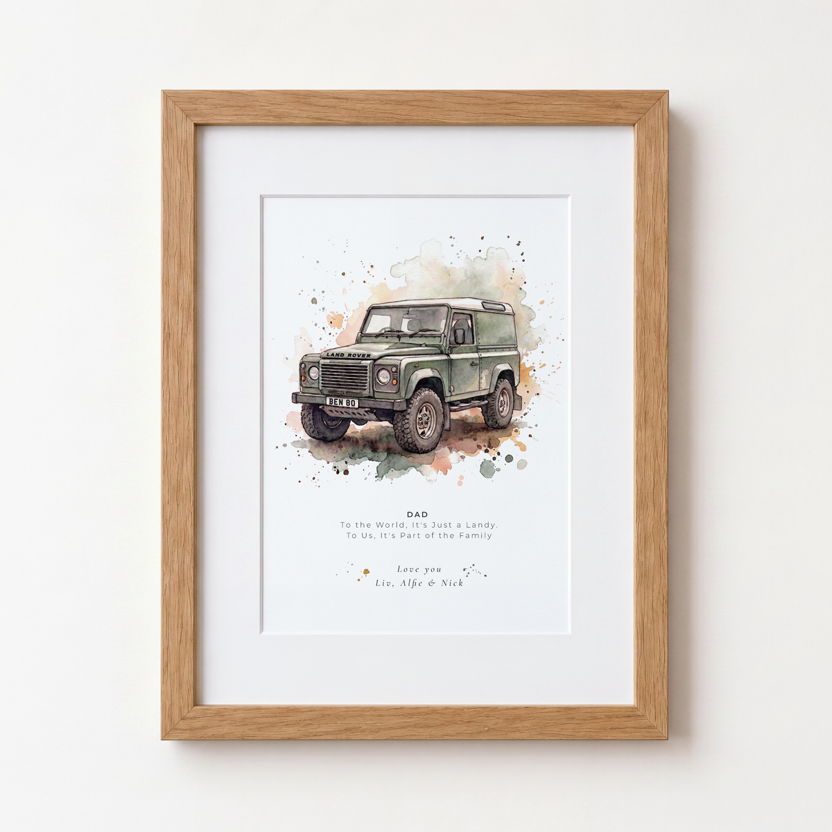 Personalised Land Rover Defender Hard Top Gift Print