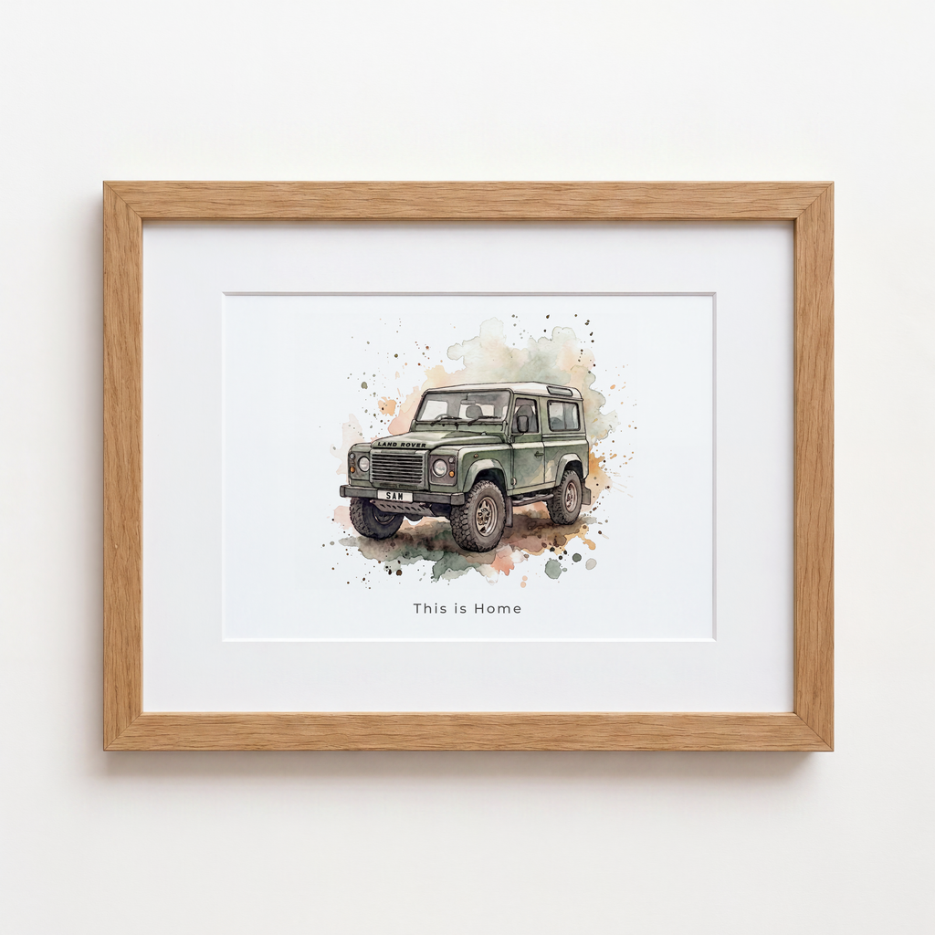 Personalised Land Rover Defender Station Wagon Print