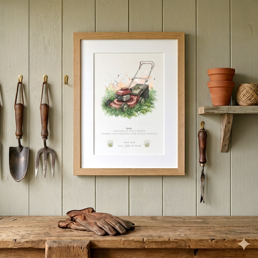Personalised Lawn Mower Print