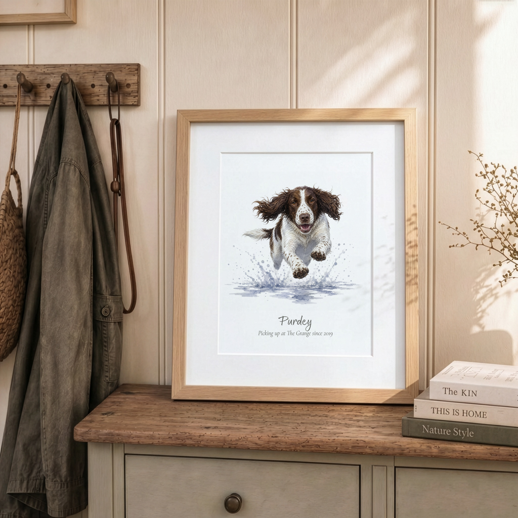 Personalised Springer Spaniel Watercolour Print – Country Dog Gift