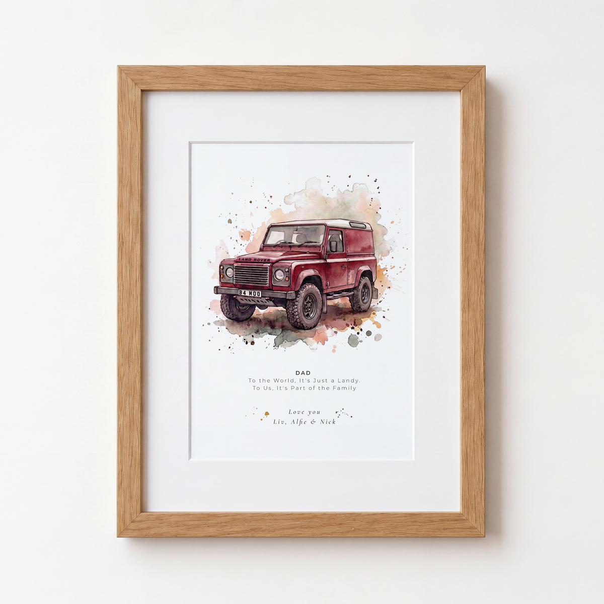 Personalised Land Rover Defender Hard Top Gift Print